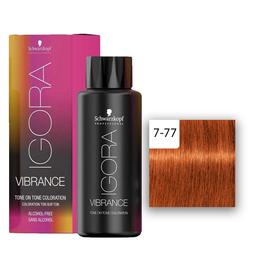 Schwarzkopf Professional  IGORA Vibrance Haartönung  7-77 Mittelblond Kupfer Extra 60 ml