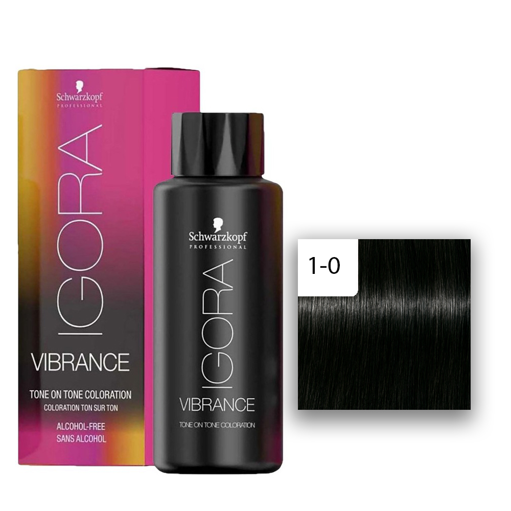 Schwarzkopf Professional IGORA Vibrance Haartönung 1-0 Schwarz  60ml